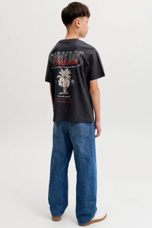 T-shirt met backprint - antraciet