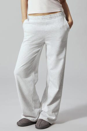 wide leg gemêleerde joggingbroek - lichtgrijs