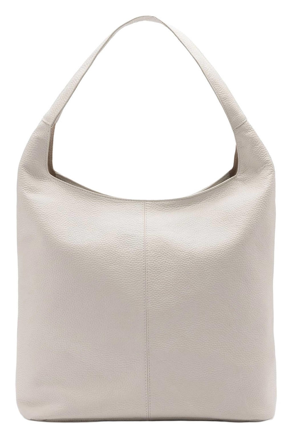 Manfield leren shopper ecru