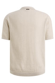 thumbnail: Vanguard regular polo met linnen gebreid beige