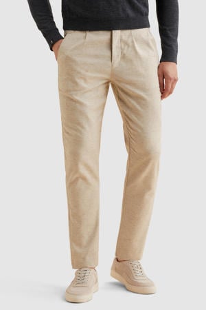 relaxed chino met linnen beige