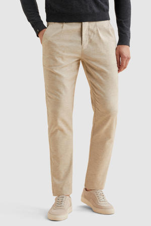 relaxed chino met linnen beige