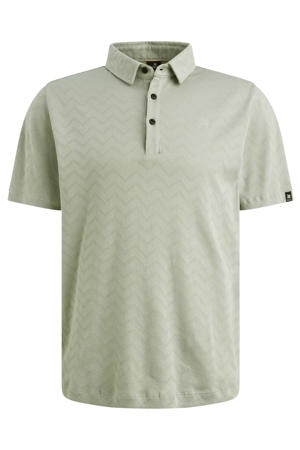 regular polo met ingebreid patroon groen