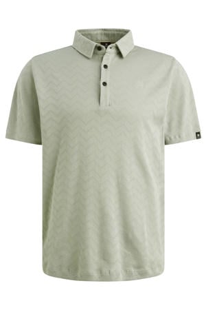 regular polo met ingebreid patroon groen