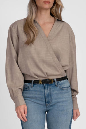 blouse - taupe