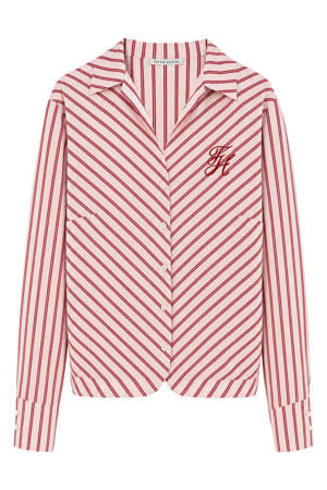 gestreepte blouse - lichtroze