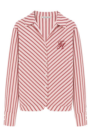 gestreepte blouse - lichtroze