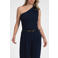 Fifth House one shoulder top met plooien - marineblauw