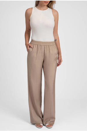 viscose straight leg broek - beige
