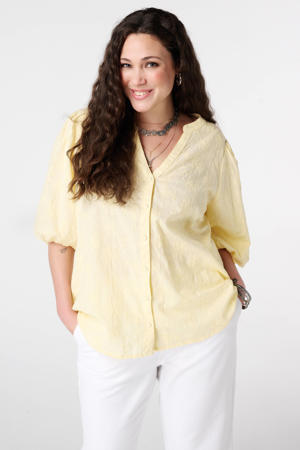 blouse geel broderie