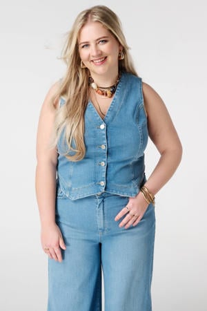 gilet light blue denim