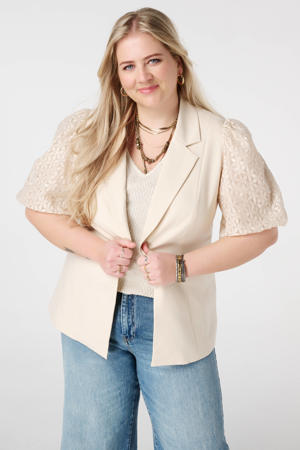 regular blazer ecru met pailletten