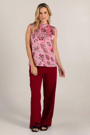 gebloemde blouse roze