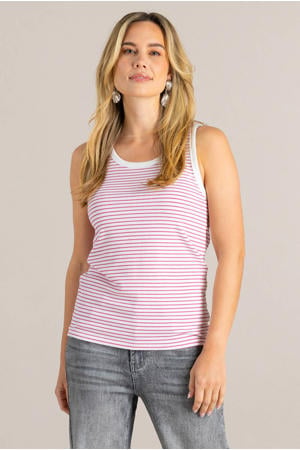 gestreepte top roze