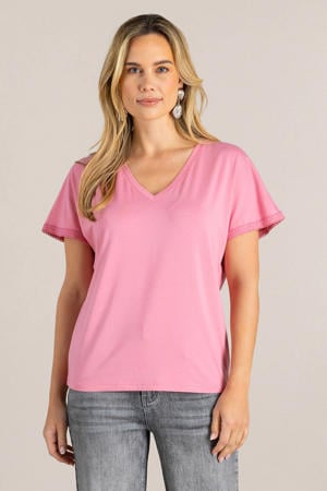top roze broderie