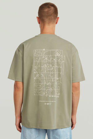 relaxed T-shirt met backprint groen
