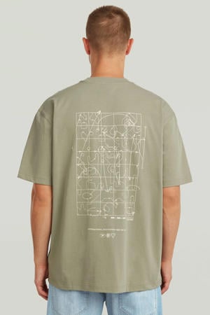 relaxed T-shirt met backprint groen