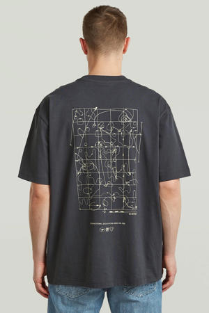 relaxed T-shirt met backprint grijs