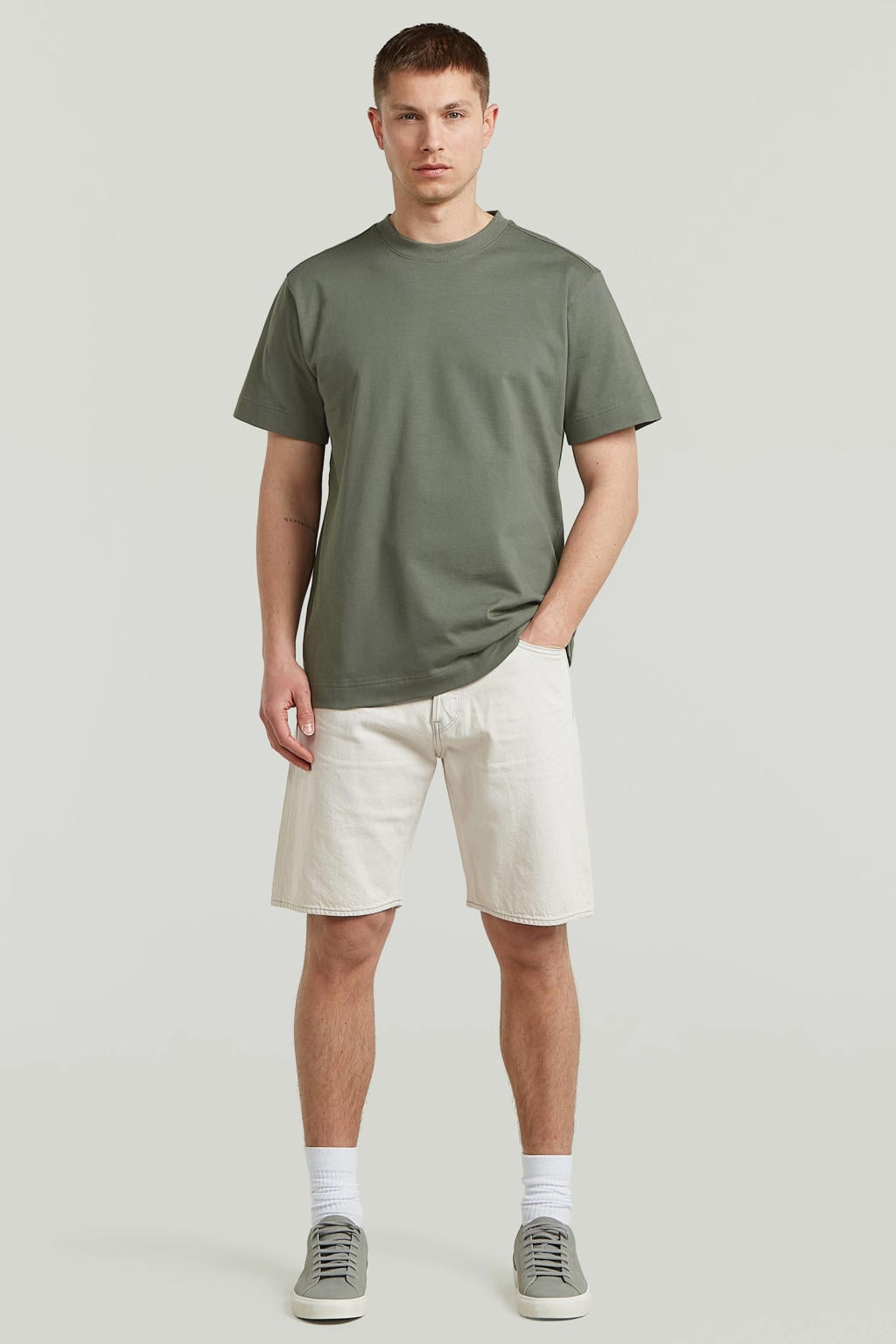 G-STAR Dakota regular fit denim short - ecru
