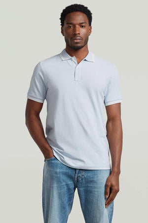 slim polo lichtblauw
