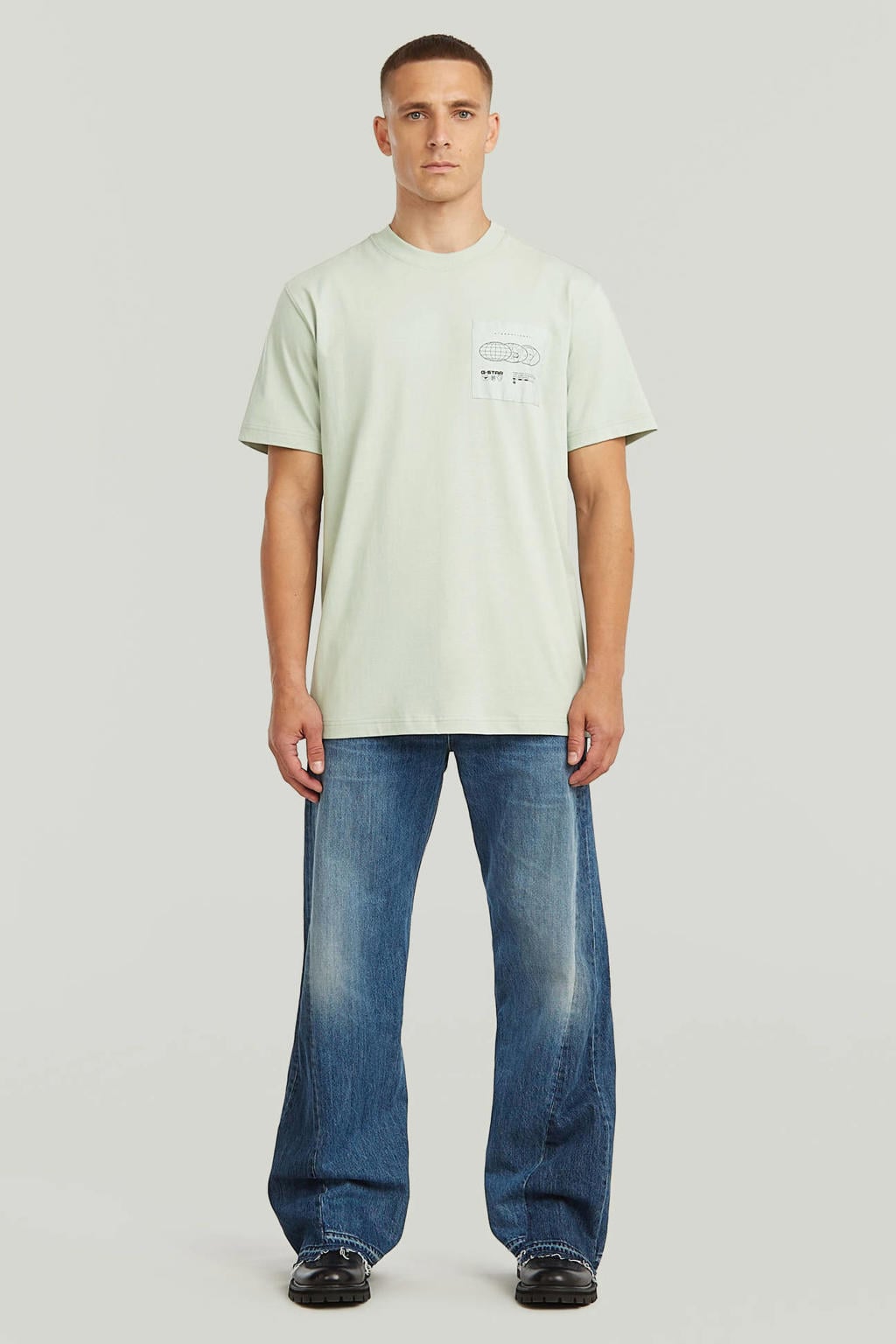 G-STAR regular fit T-shirt met print - lichtgroen