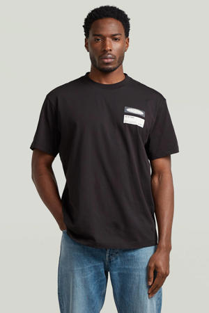 regular T-shirt zwart