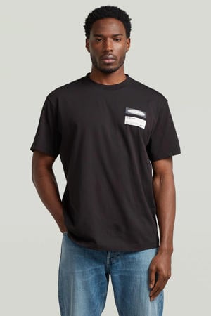 regular T-shirt zwart