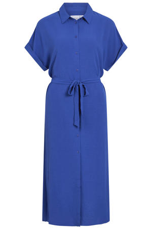 blousejurk met ceintuur - blauw