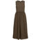 VILA katoenen jacquard midi jurk - donkerbruin