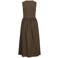 VILA katoenen jacquard midi jurk - donkerbruin