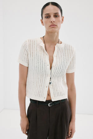 gebreid vest crème