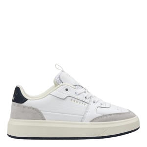 leren sneakers wit/grijs