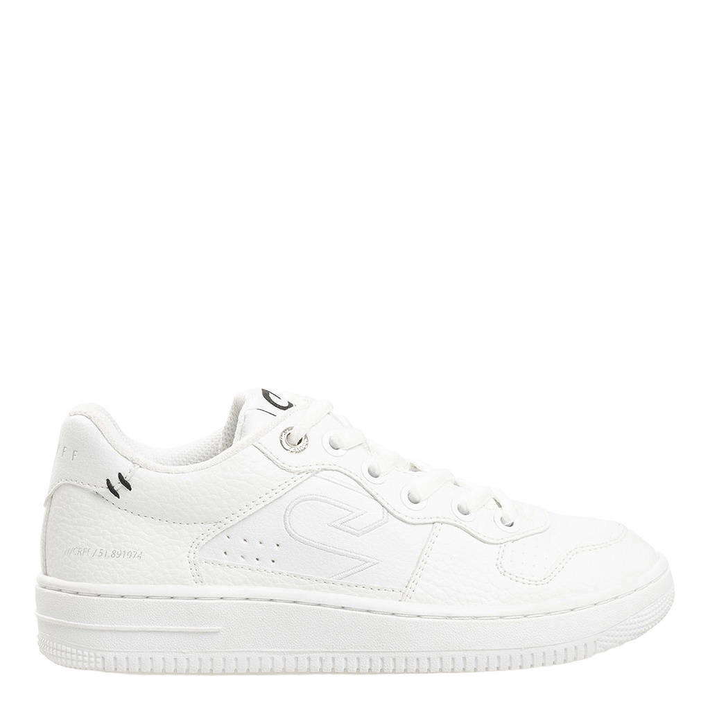 Witte jongens Cruyff sneakers van sportleer met veters