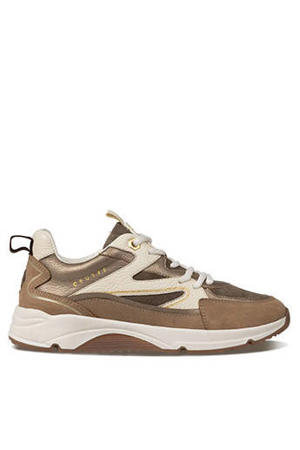 leren sneakers bruin/beige