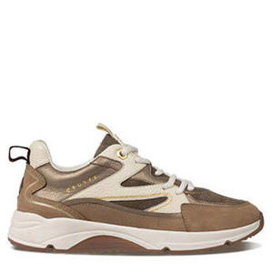 leren sneakers bruin/beige