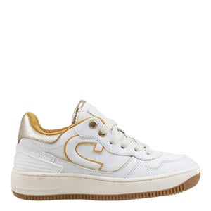 leren sneakers wit/goud
