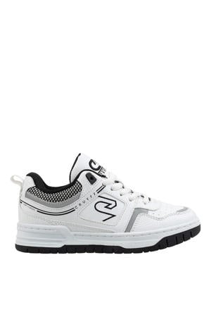 leren sneakers wit/zwart