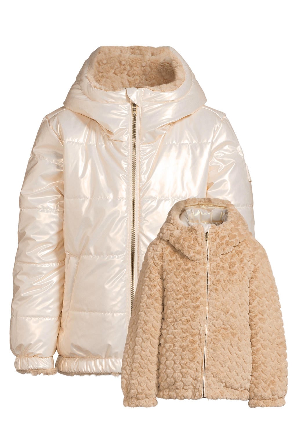 Me & My Monkey faux fur winterjas - zand