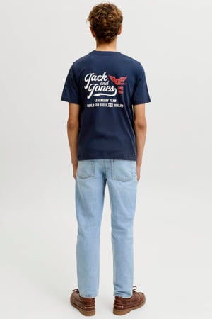 T-shirt met backprint - donkerblauw
