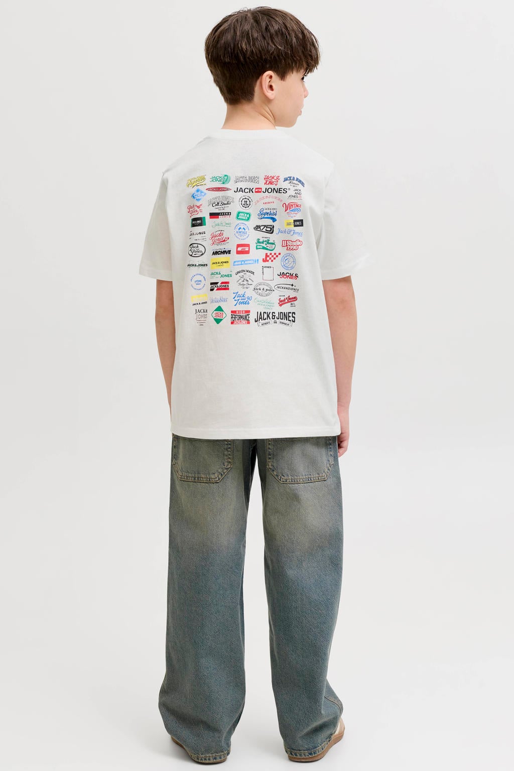 JACK & JONES JUNIOR T-shirt met backprint - wit