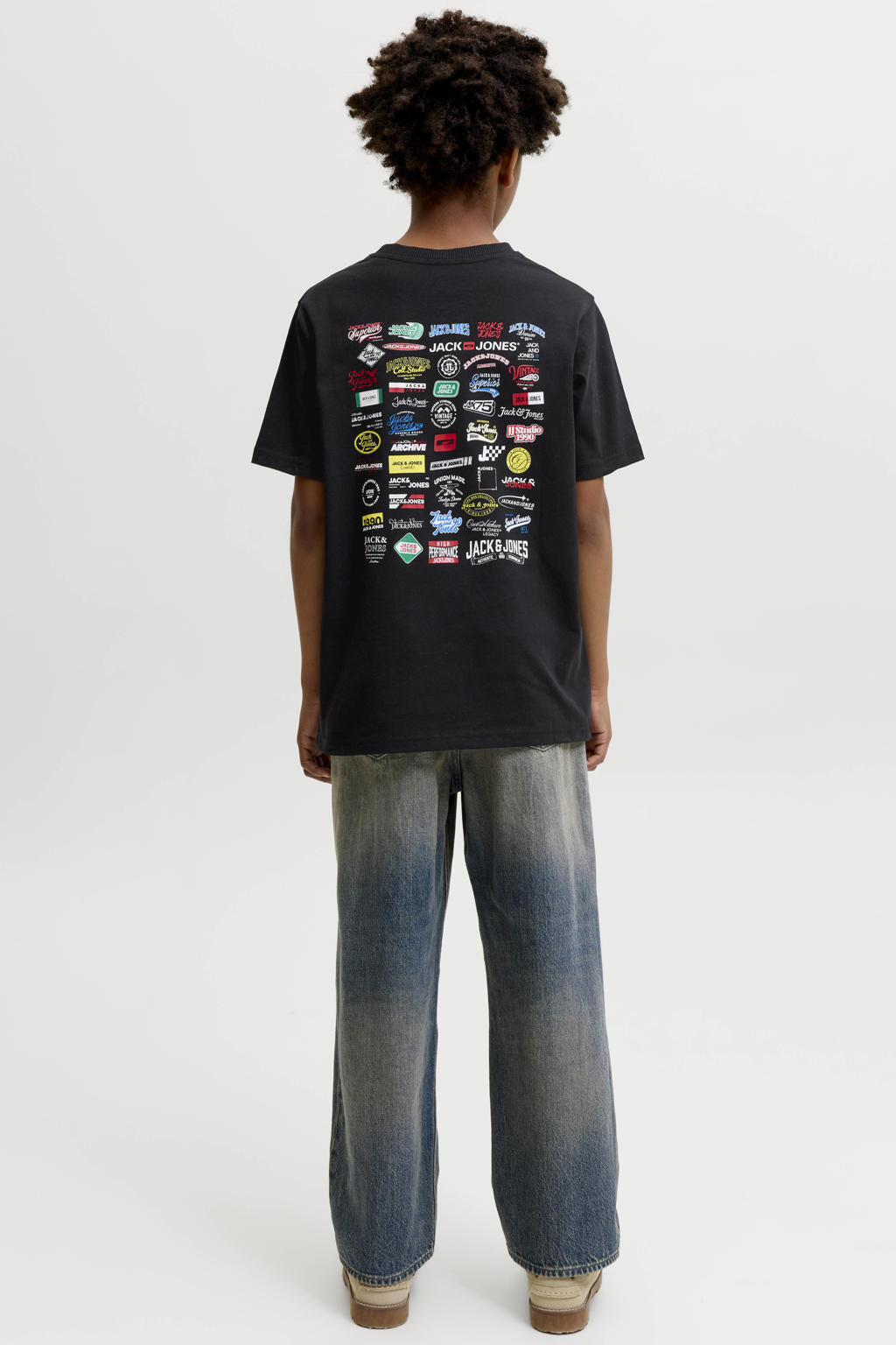 JACK & JONES JUNIOR T-shirt met backprint - zwart