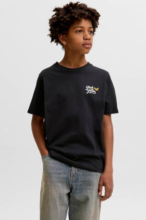 T-shirt met backprint - zwart