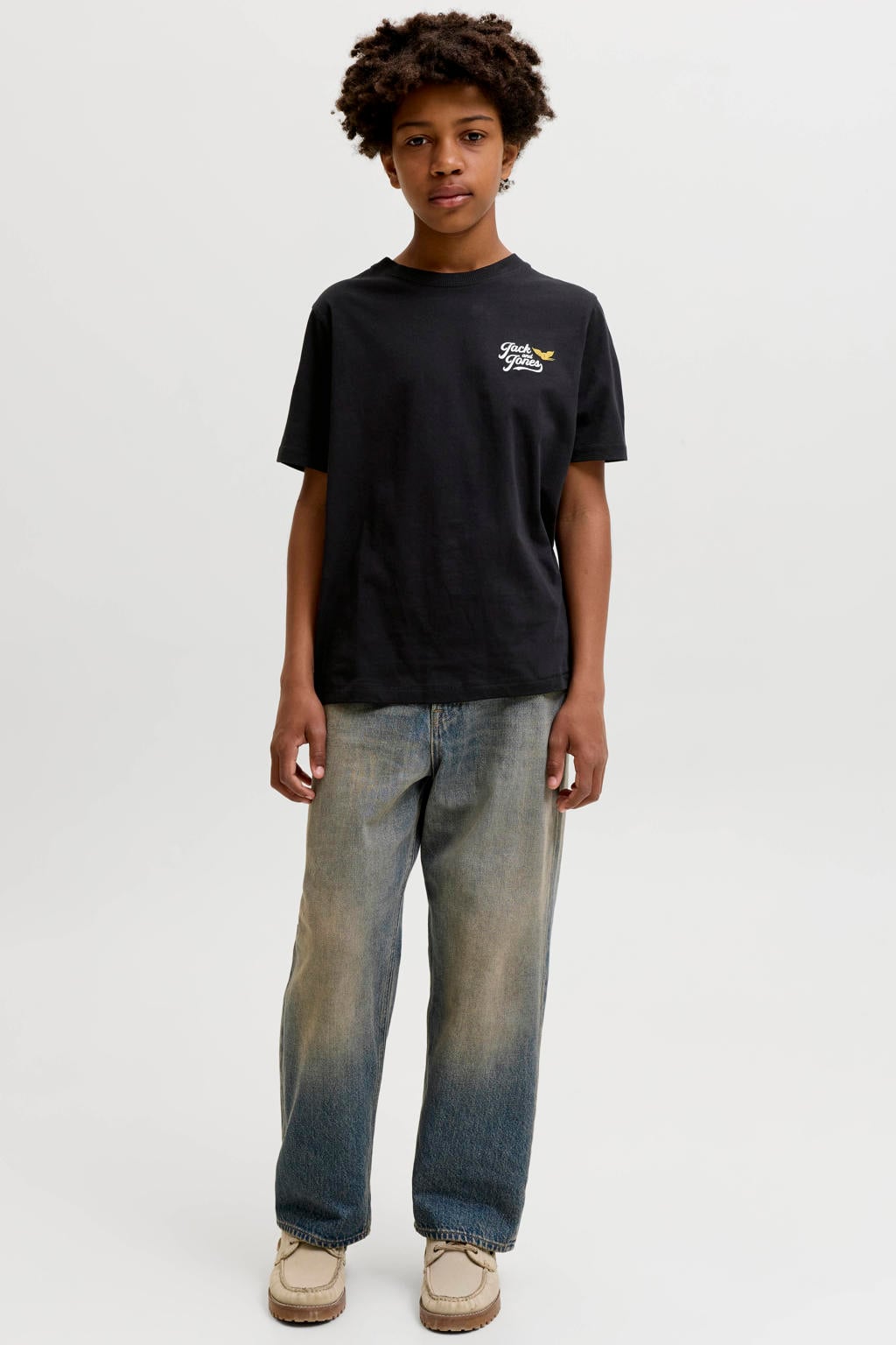 JACK & JONES JUNIOR T-shirt met backprint - zwart