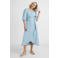 Freebird midi jurk met blad blauw