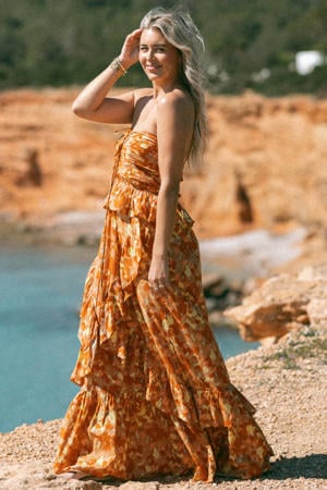 maxi jurk oranje