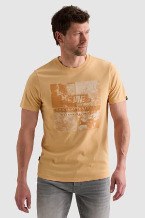 regular T-shirt geel