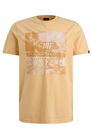 regular T-shirt geel