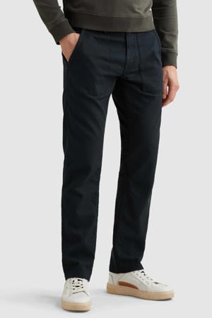 relaxed casual broek met linnen antraciet