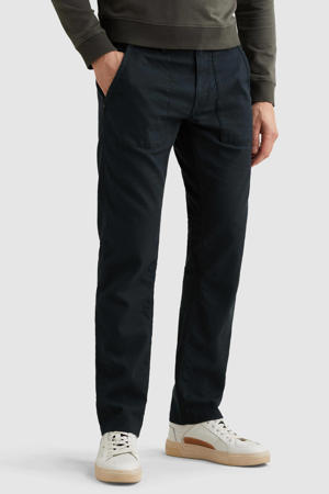 relaxed casual broek met linnen antraciet