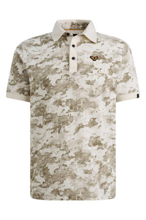 regular fit camouflage polo - beige